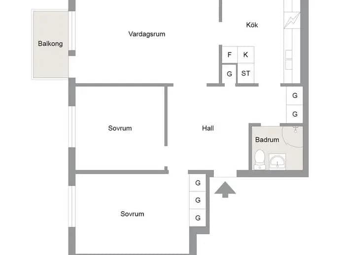 Floor plan for Baldersvägen 1C