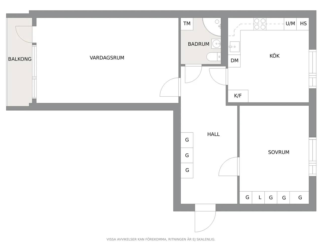 Floor plan for Östergatan 77 B