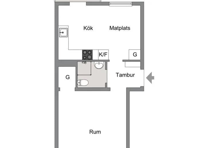 Floor plan for Hööksgatan 29C
