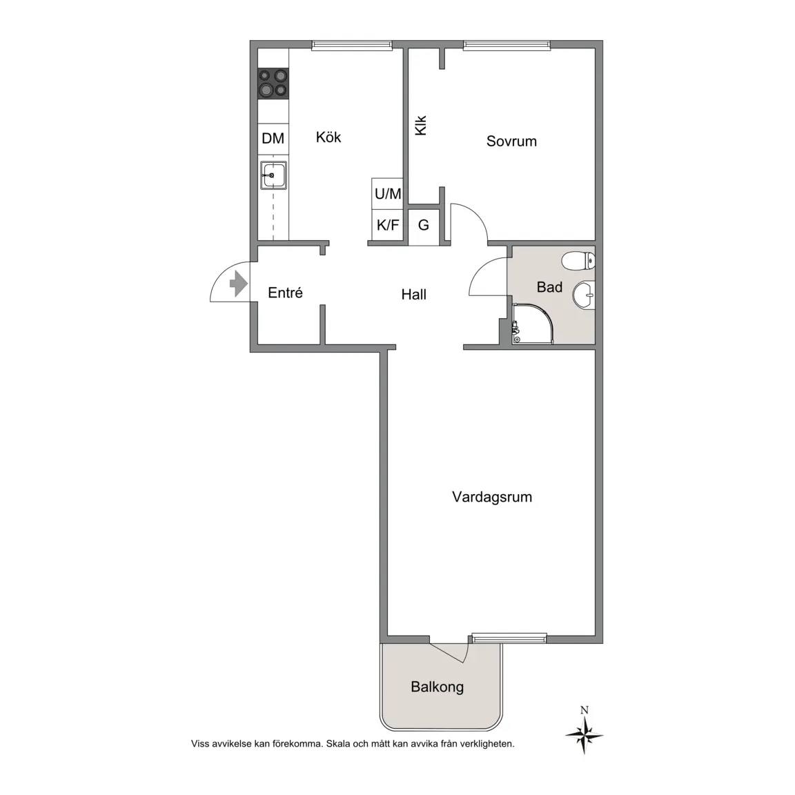 Floor plan for Mellankullagatan 10B