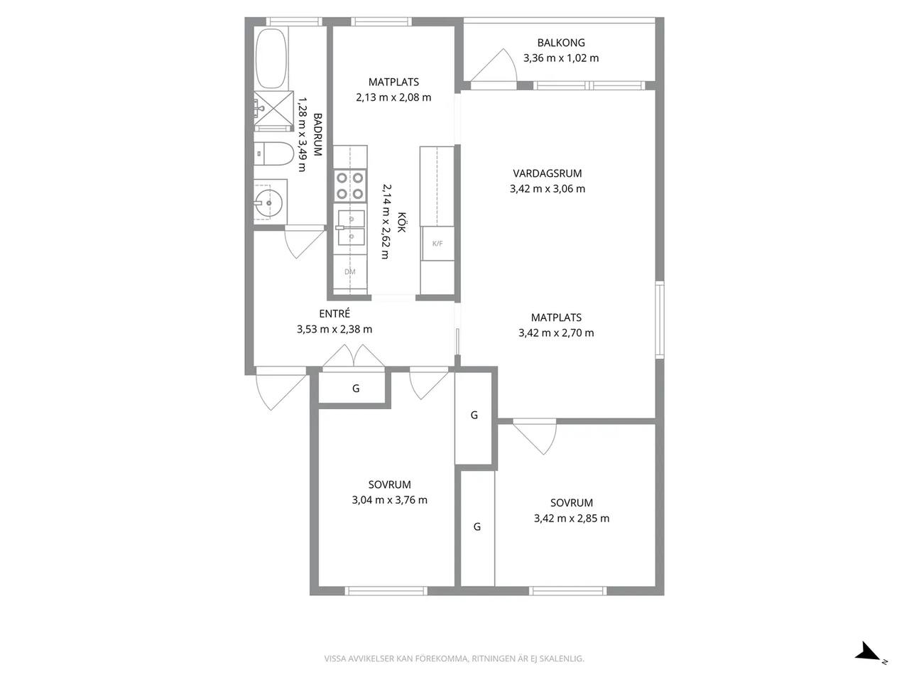 Planritning för Seglaregatan 28