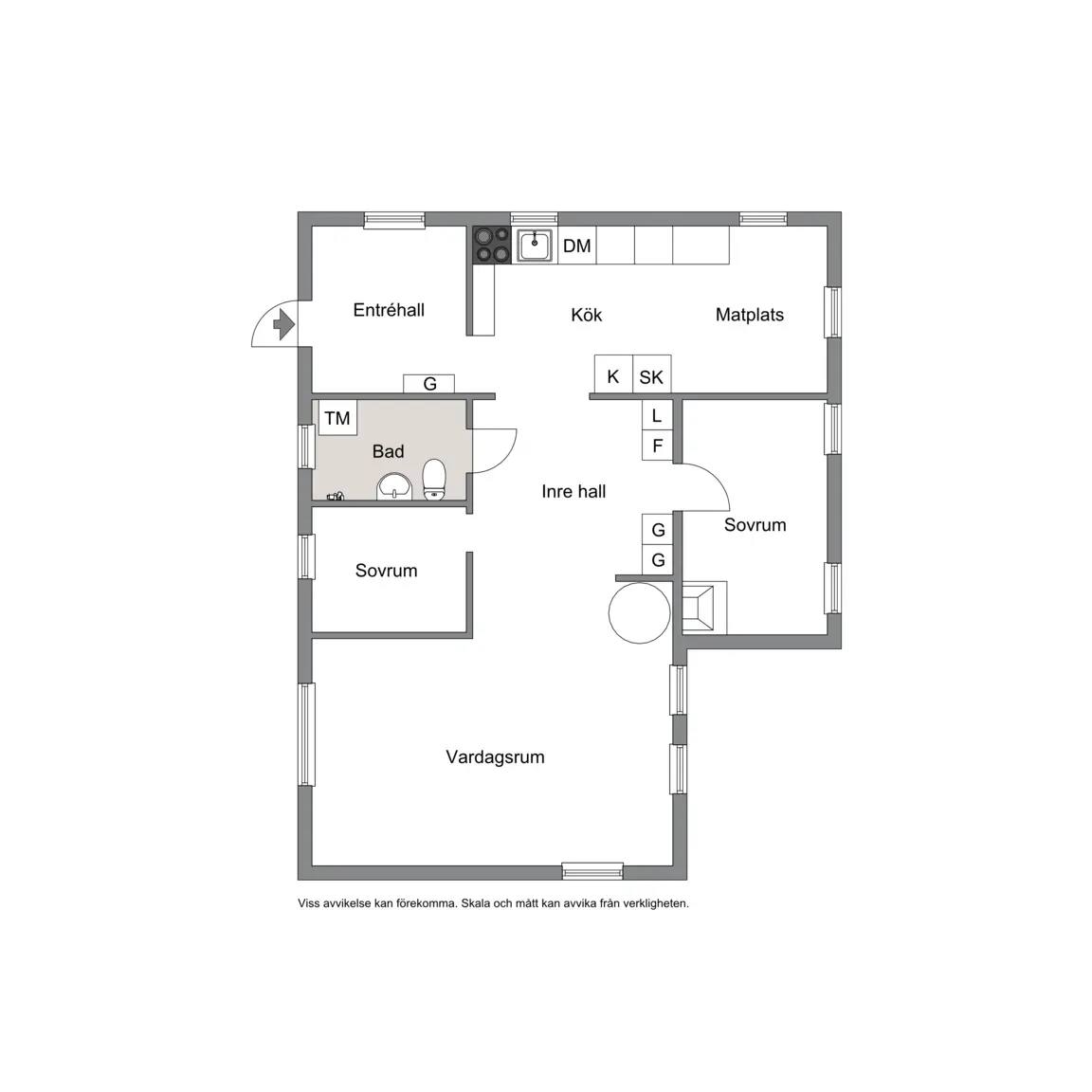 Floor plan for Släggvägen 20