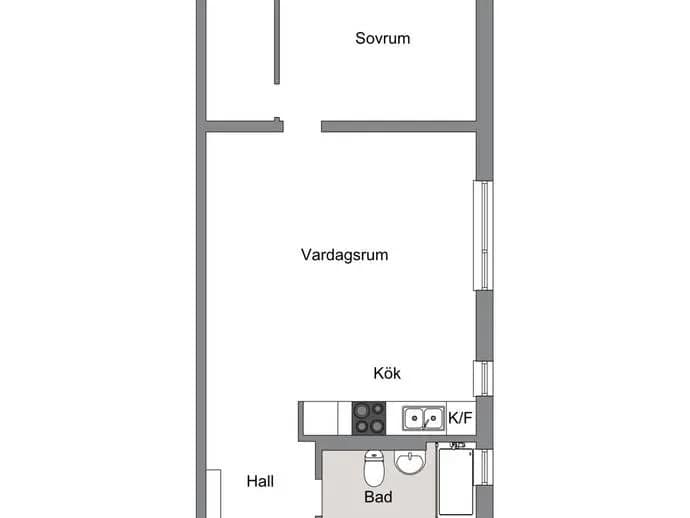 Floor plan for Kastrupgatan 5, 1tr