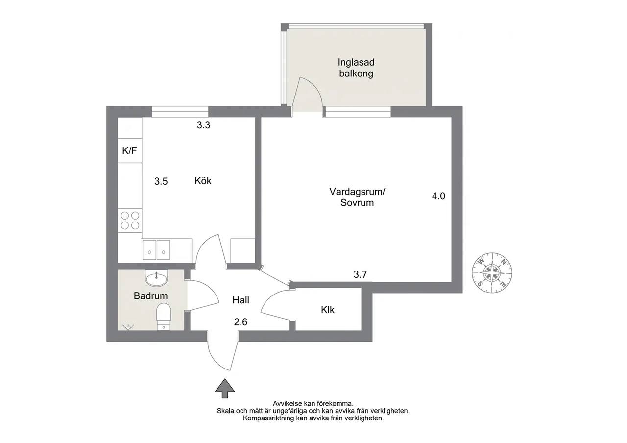 Floor plan for Malmgatan 6 D