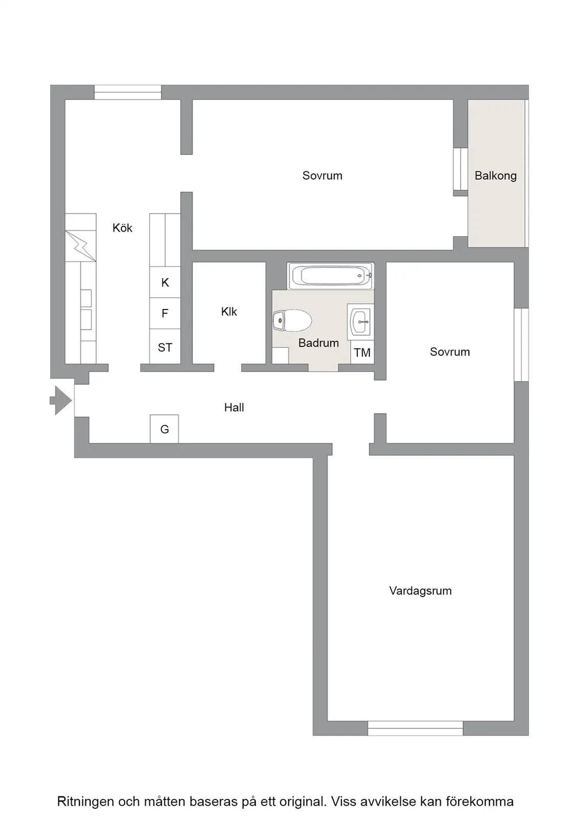 Floor plan for Gröna Vägen 56B