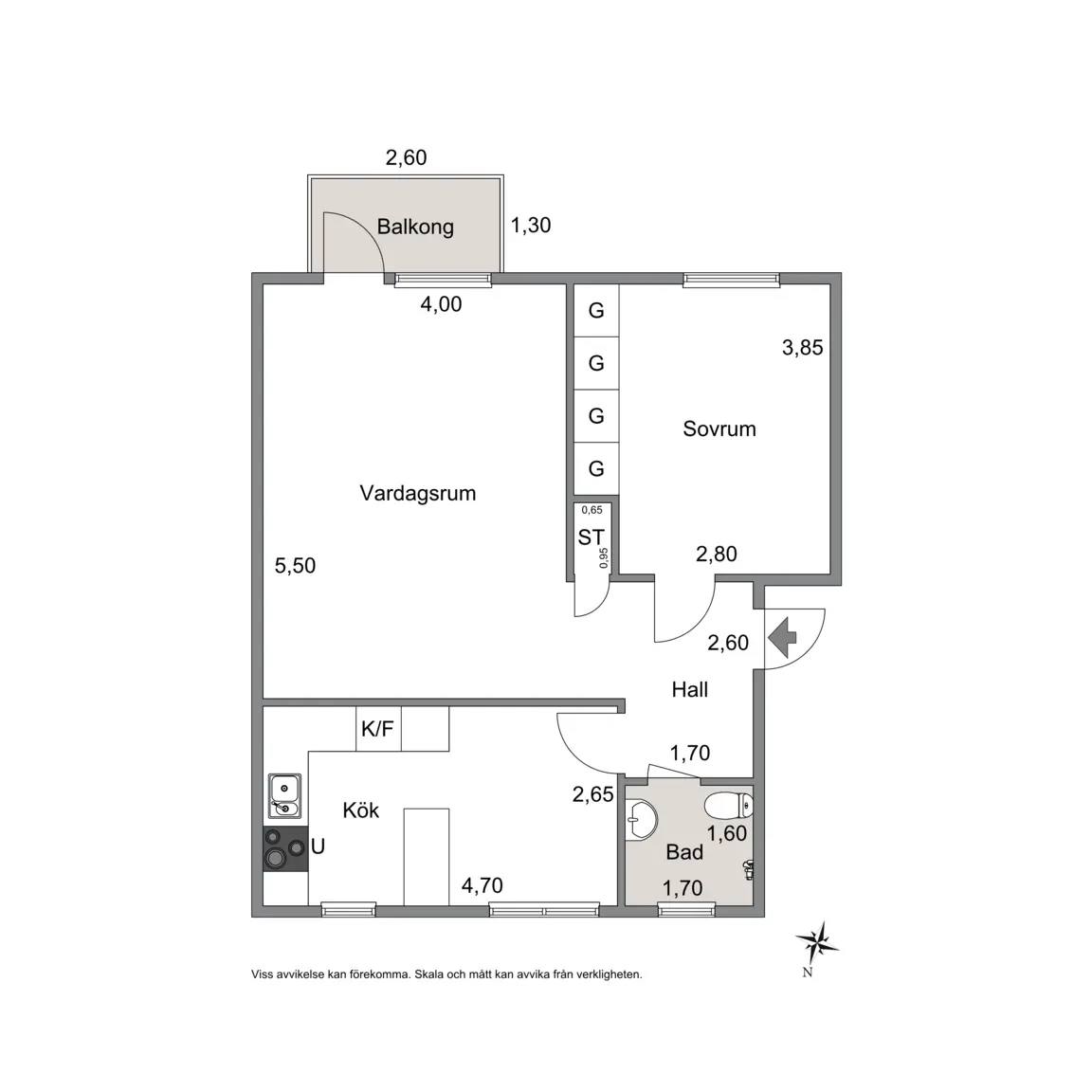 Floor plan for Byggmästaregatan 7B