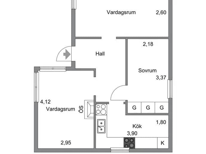 Floor plan for Ullbergsvägen 8