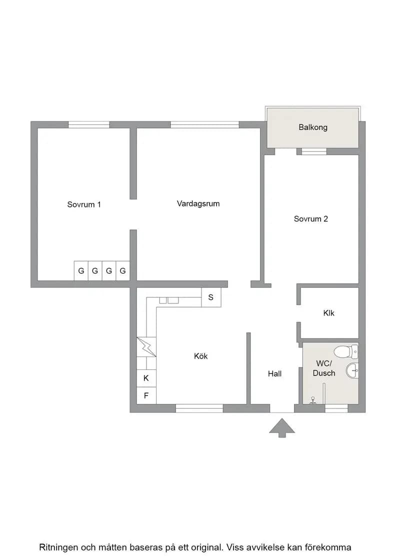 Floor plan for Jättegatan 28J