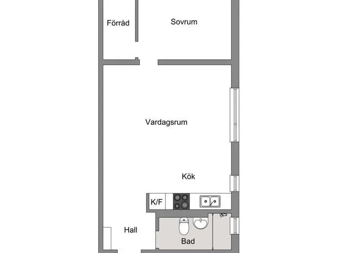 Floor plan for Kastrupgatan 5, 2 tr