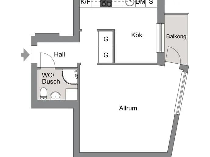 Planritning för Fjärdhundragatan 29B