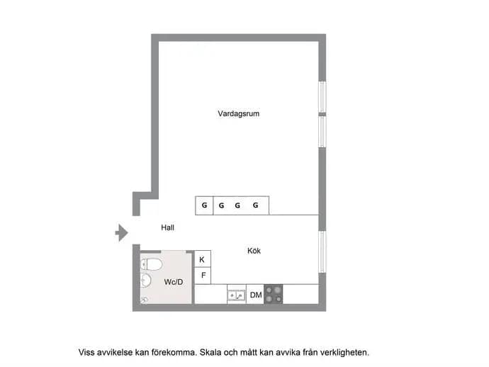 Floor plan for Vasavägen 63