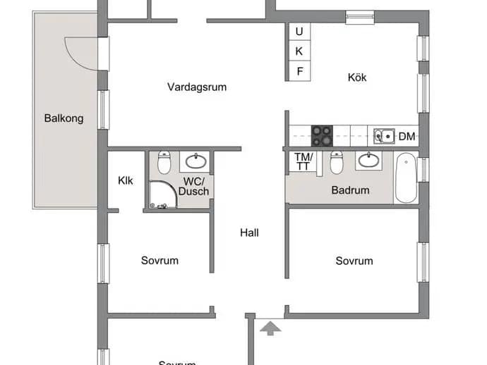Planritning för Trombonstigen 4