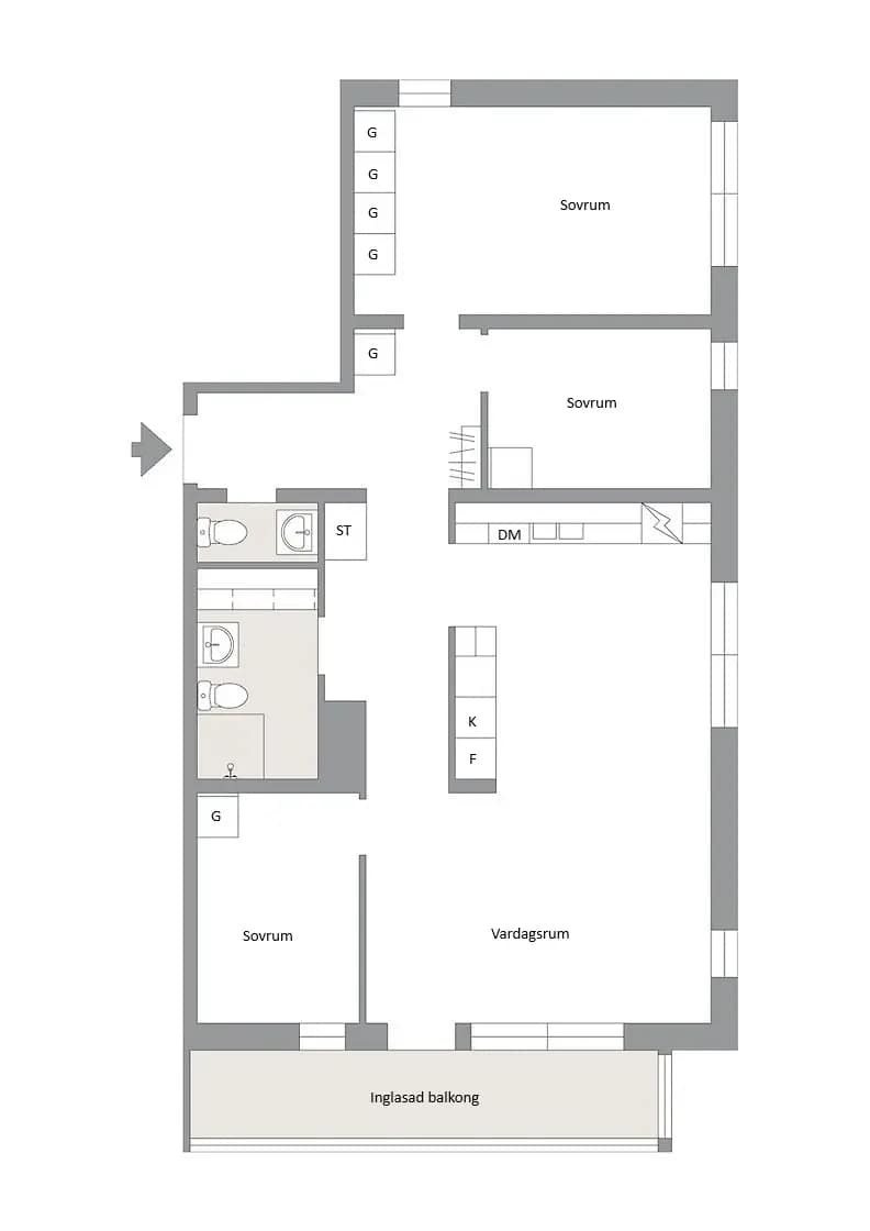 Floor plan for Andra Långgatan 32