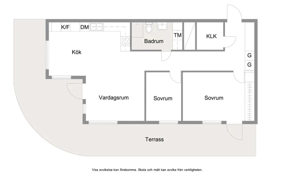 Floor plan for Slussplan 3B