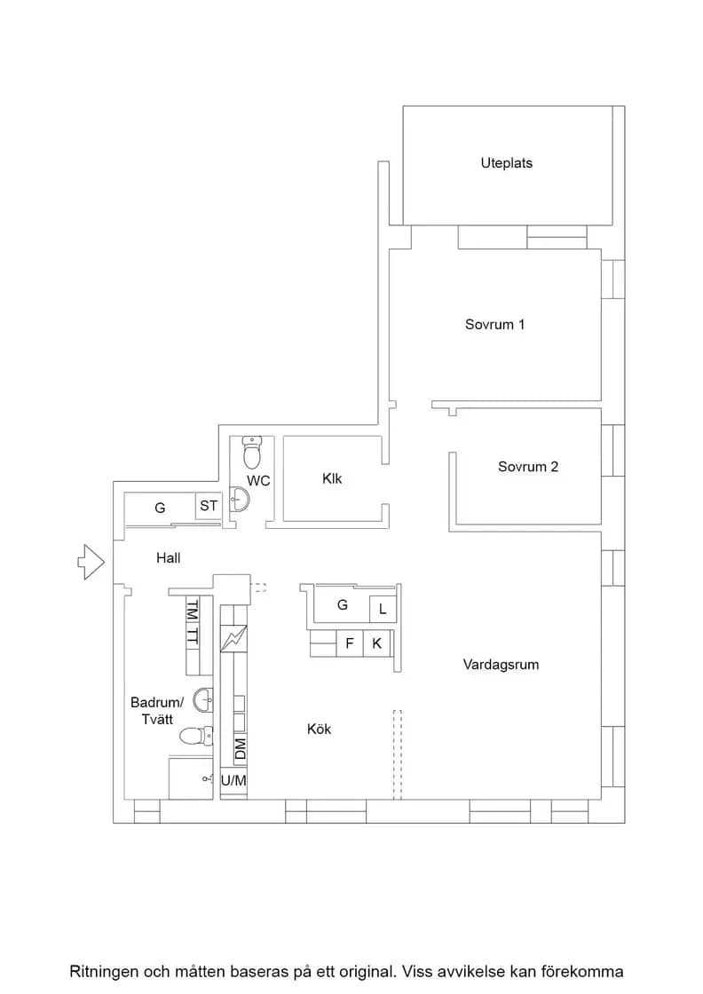 Planritning för Revingegatan 2B