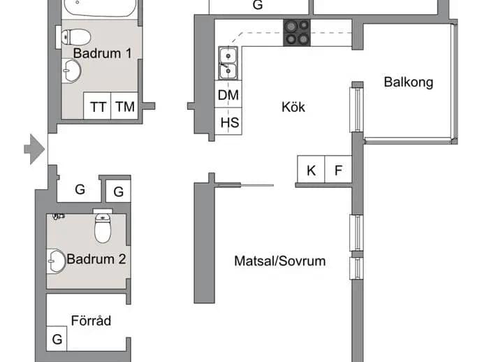 Floor plan for Marviksvägen 12, 4tr