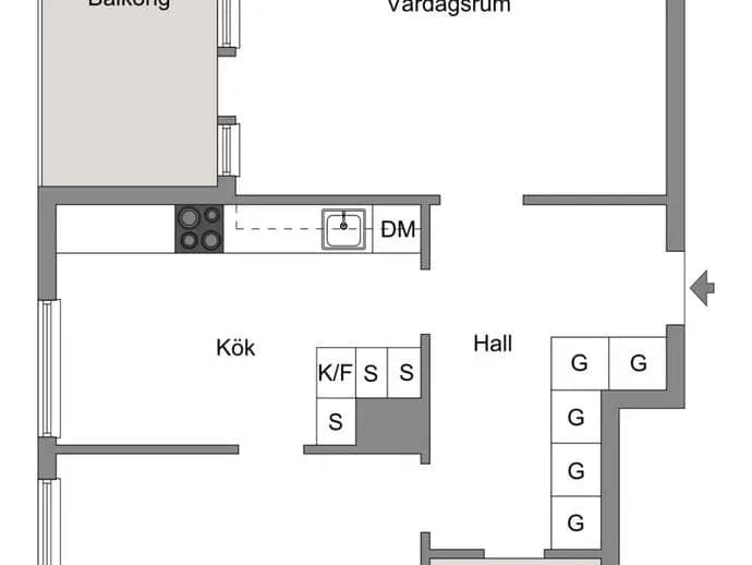 Floor plan for Österängsgatan 12