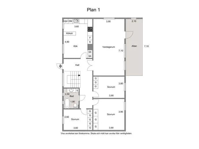 Floor plan for Svängrumsgatan 29