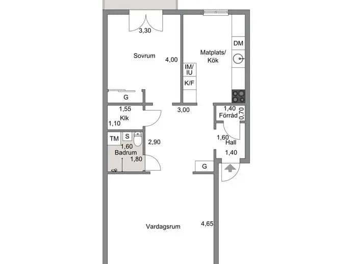 Floor plan for Västeråsvägen 2C