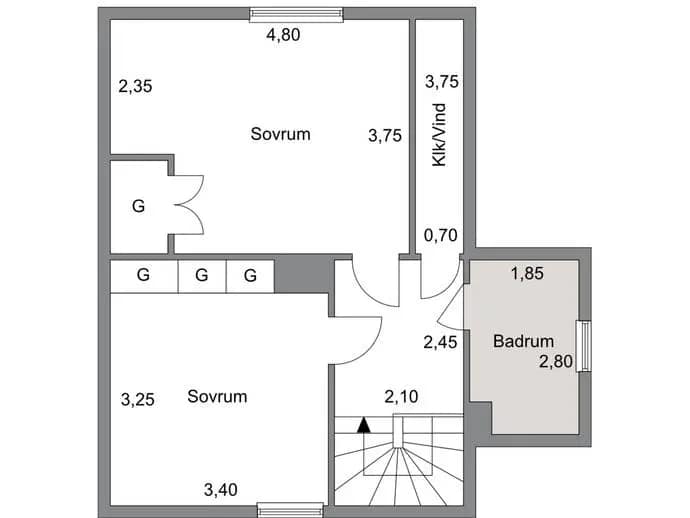 Floor plan for Norrbovägen 4B