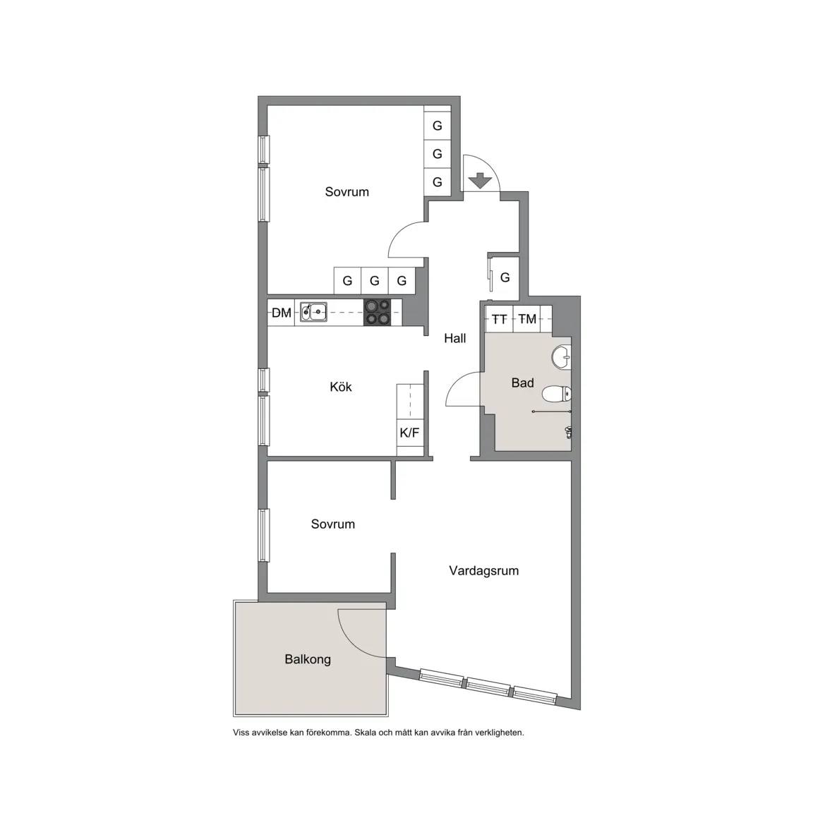 Floor plan for Luxgatan 23, vån 3