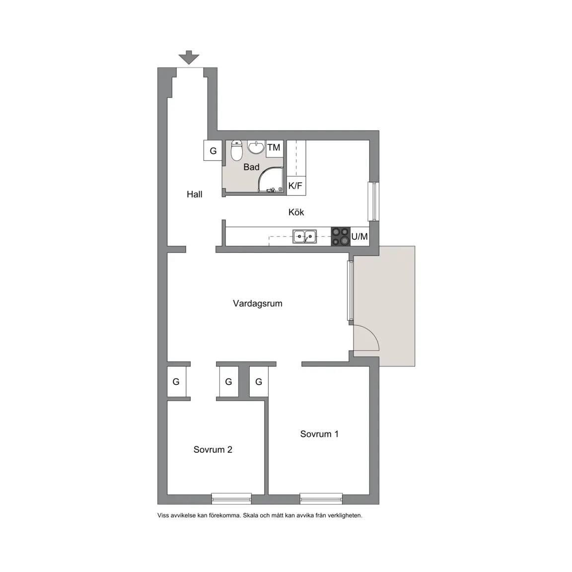 Floor plan for Landsvägsgatan 11 lgh 1405