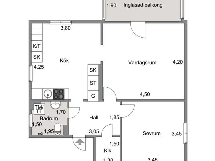 Floor plan for Carlavägen 1A