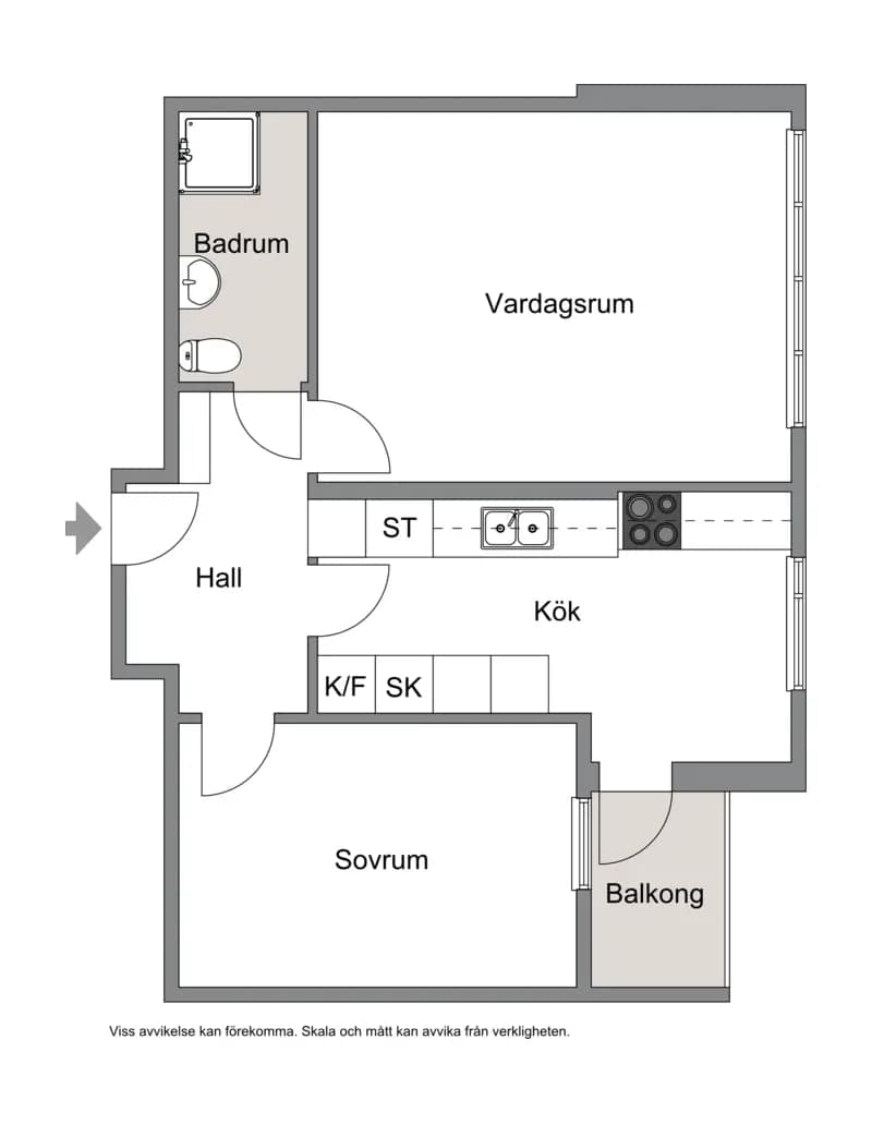 Floor plan for Kommendantsvägen 52