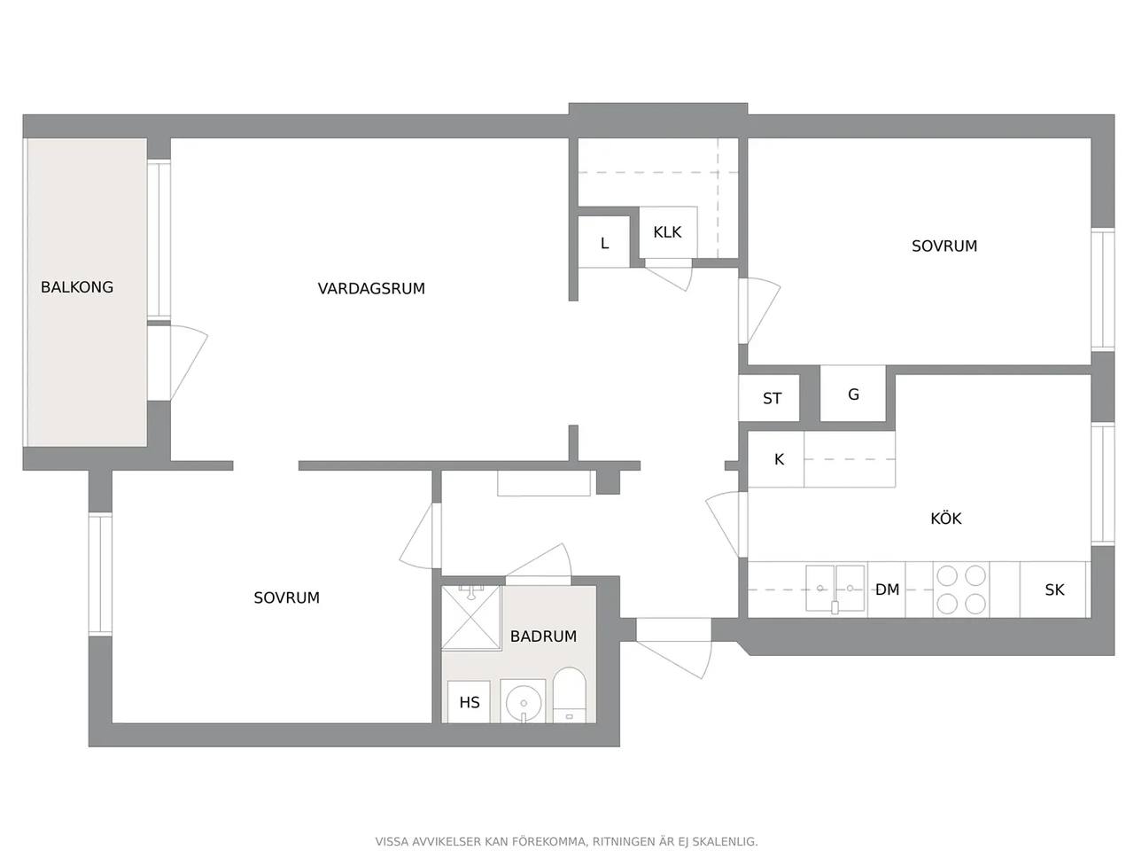 Floor plan for Malmögatan 3B