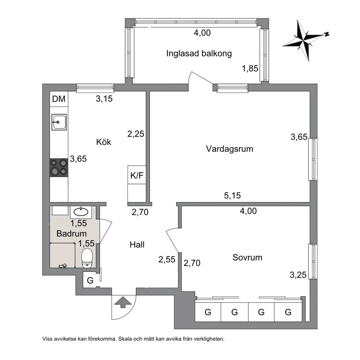 Floor plan for Toleredsgatan 19