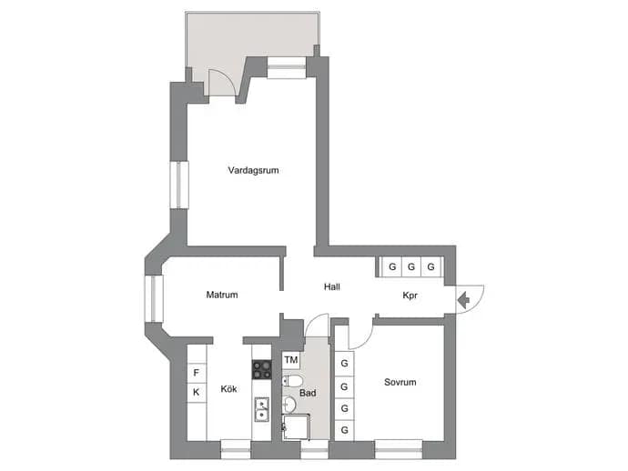 Floor plan for Ulvsbygatan 9A