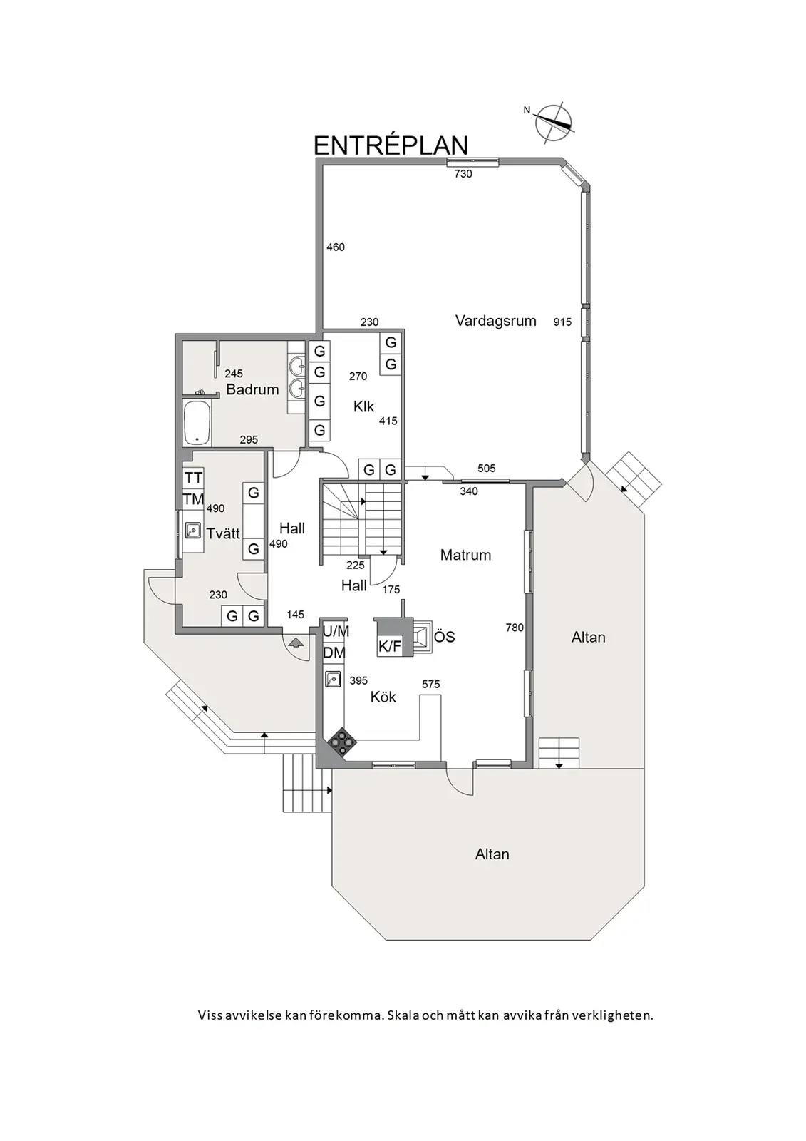Floor plan for Klockarevägen 30