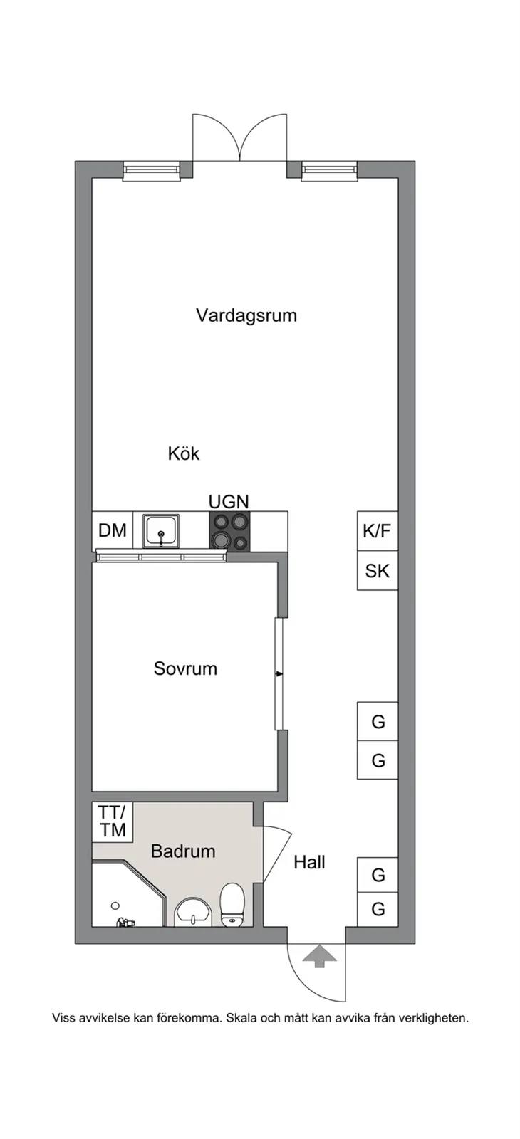 Floor plan for Vallgatan 4
