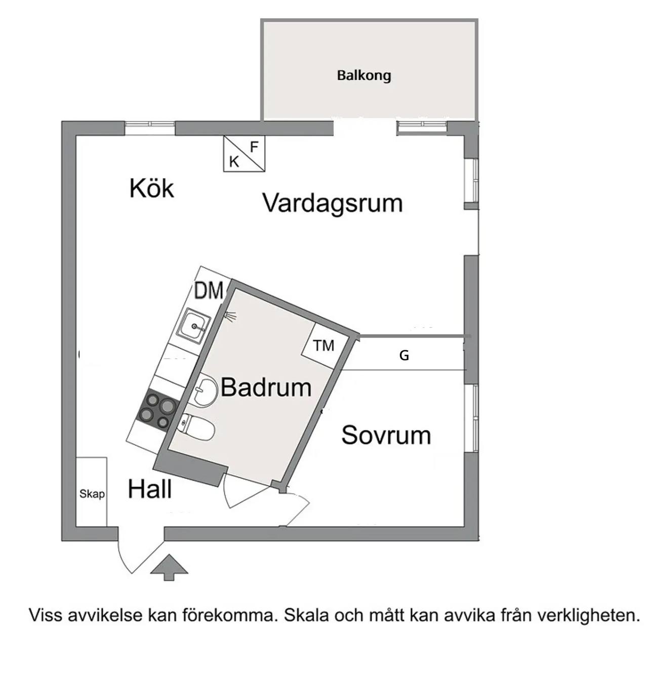 Planritning för Murgrönsvägen 2 B