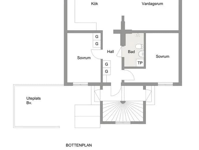 Planritning för Bondegatan 28A och 28B