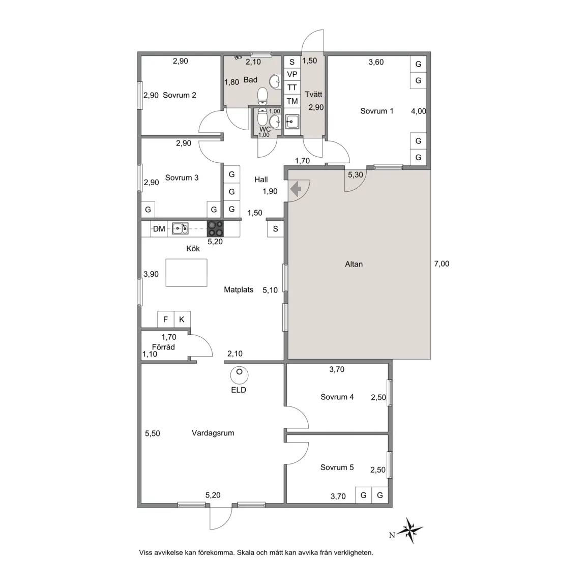 Floor plan for Onsala Jättegrytsväg 23