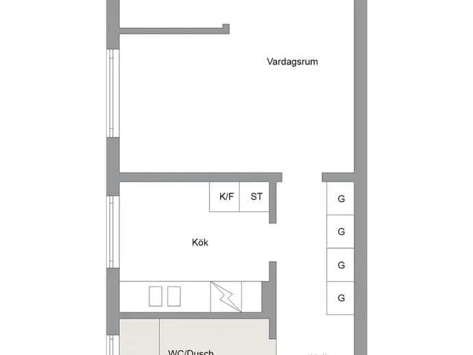 Planritning för Herrhagsvägen 21C