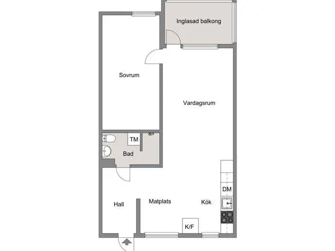 Floor plan for Bergängsvägen 1 B