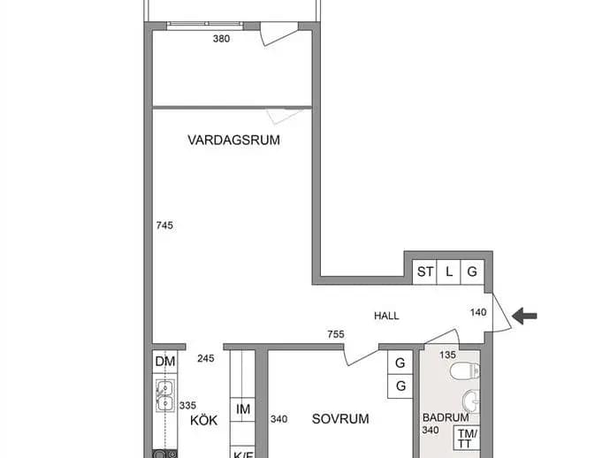 Floor plan for Åkervägen 12