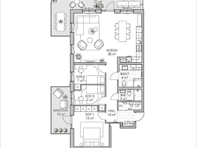 Floor plan for Bobergsgatan