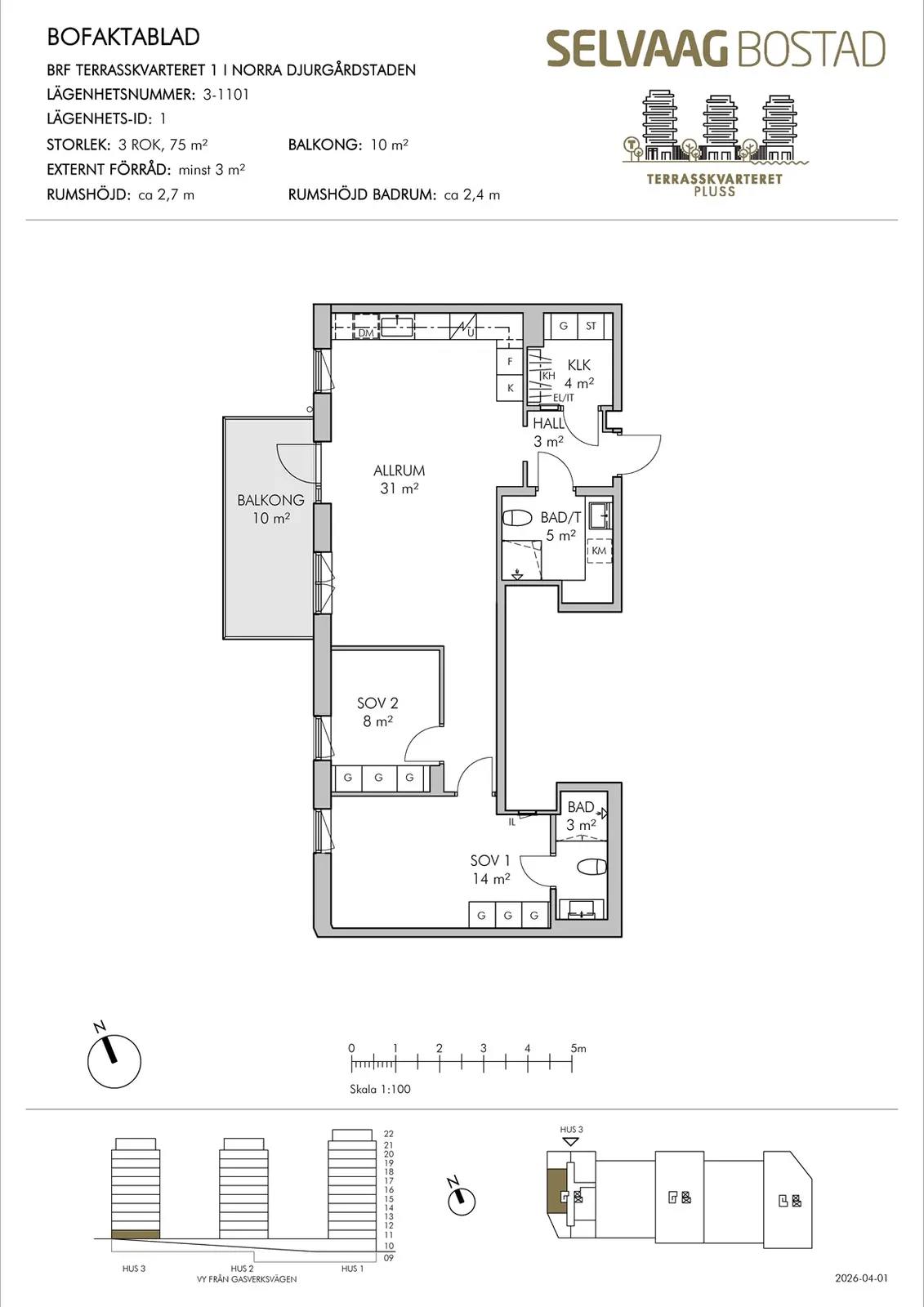 Floor plan for Bobergsgatan