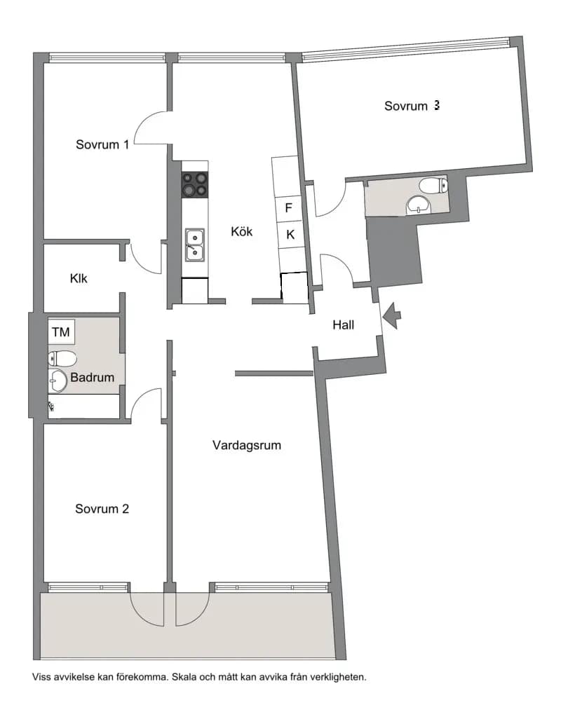 Planritning för Kometvägen 17, 9tr