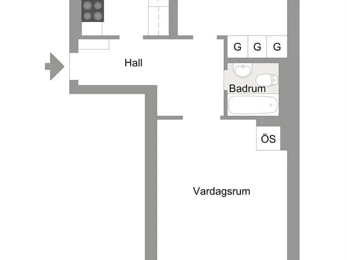 Floor plan for Magasinsgatan 14C