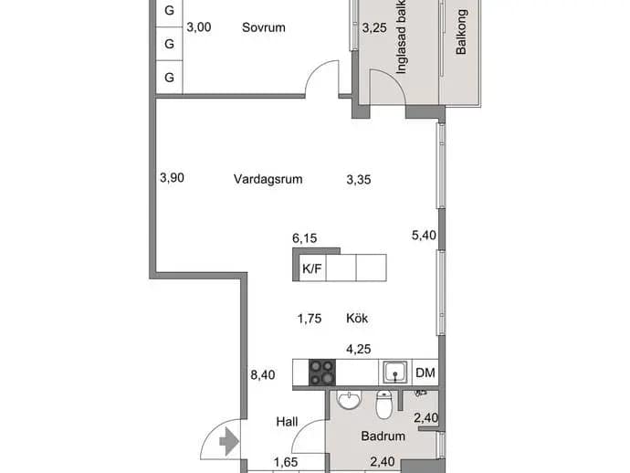 Floor plan for Sågverksgatan 5