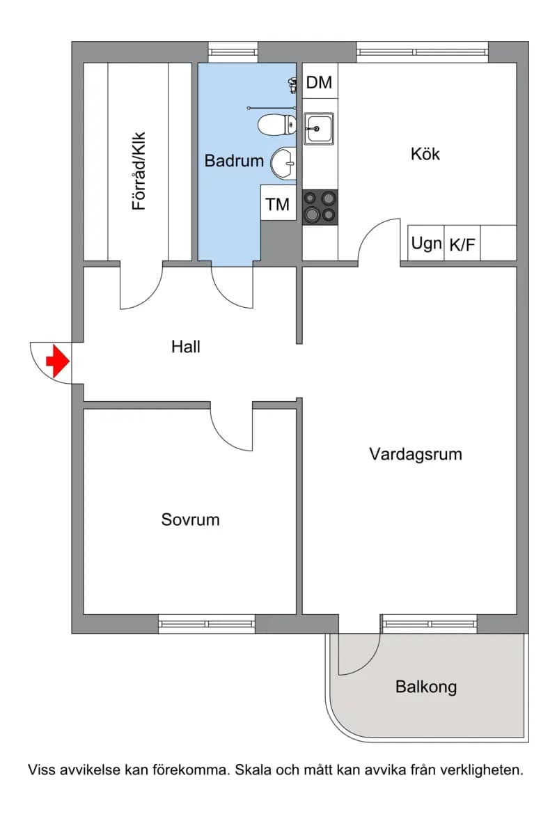 Floor plan for Tre Källors Väg 5, 3tr