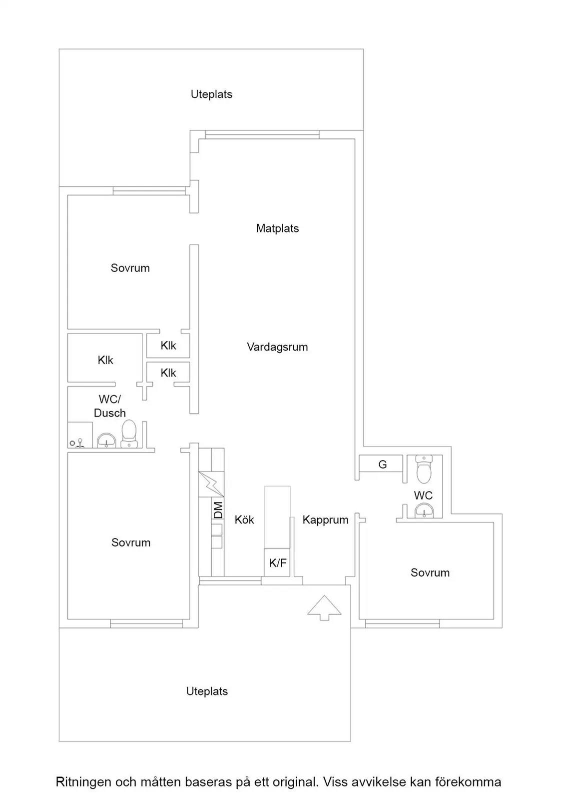 Planritning för Möllevångsvägen 12K