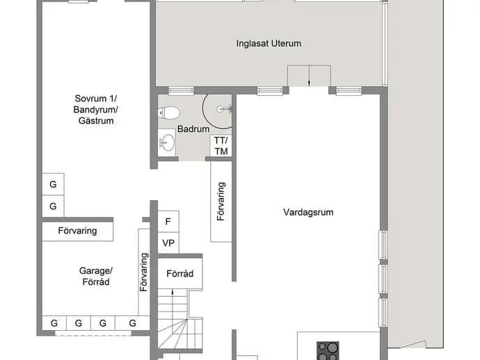 Floor plan for Larmvägen 20