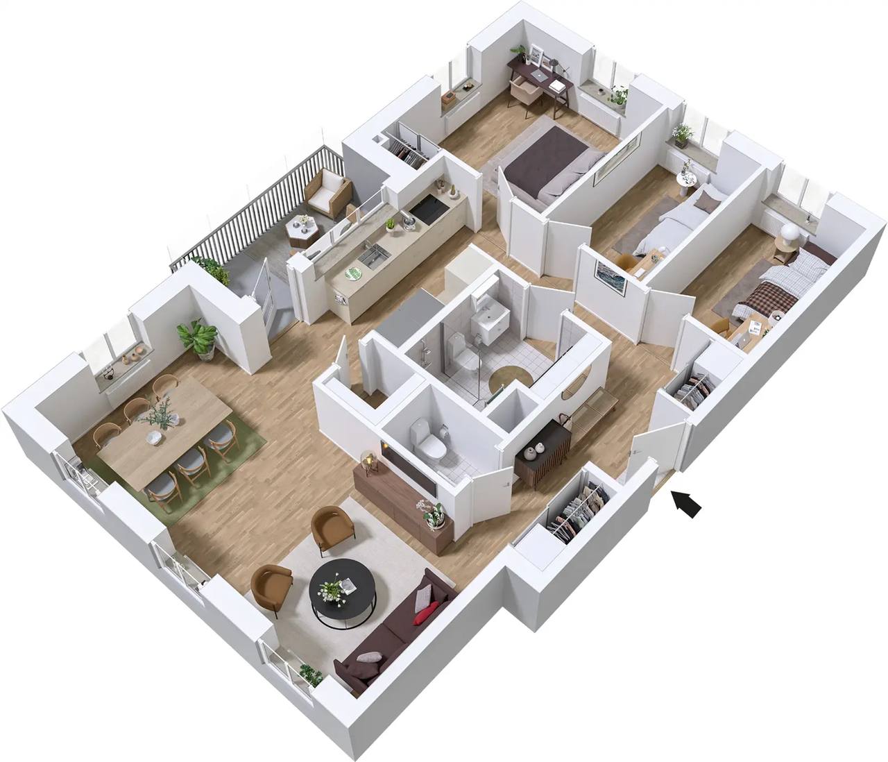 Floor plan for Lgh 4101, Regementsgatan 8, hus D