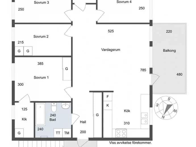 Floor plan for Kälkbacken 17B