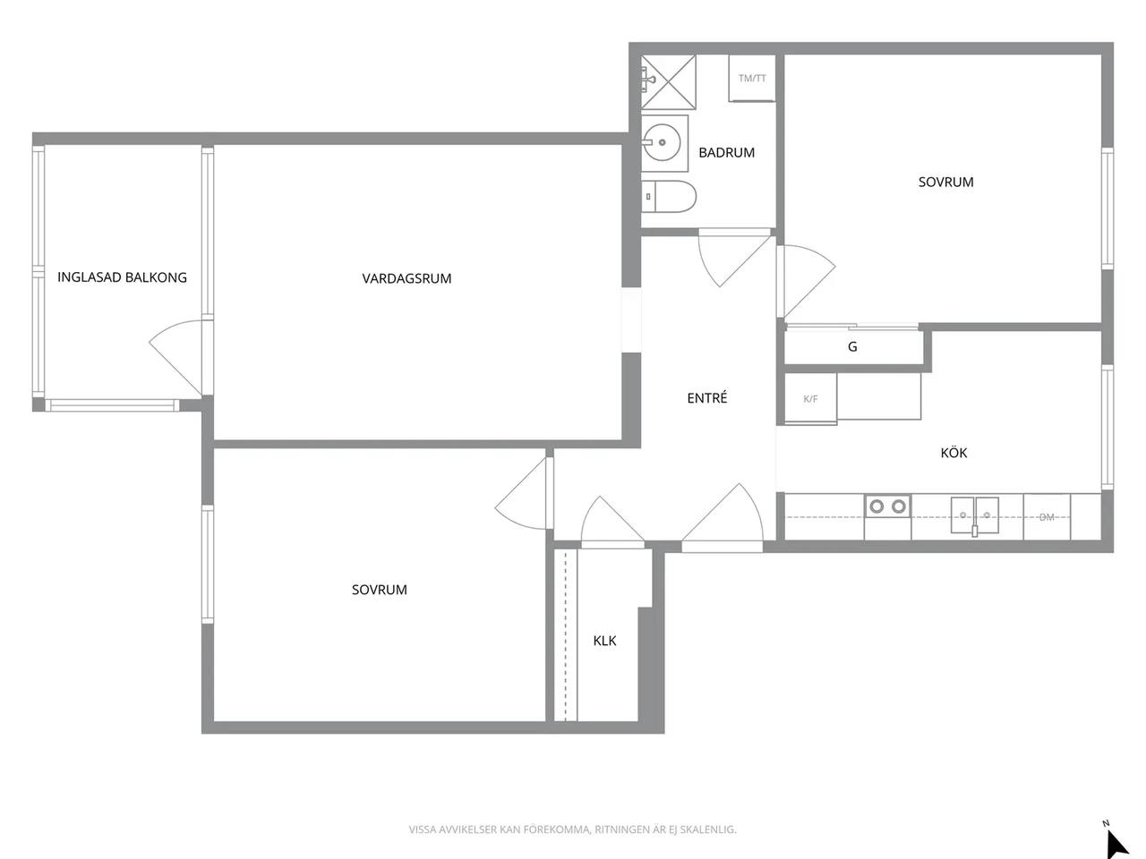 Floor plan for Kallenbergsgatan 3A